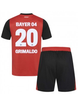 Bayer Leverkusen Alejandro Grimaldo #20 Replika Hemmakläder Barn 2024-25 Kortärmad (+ byxor)